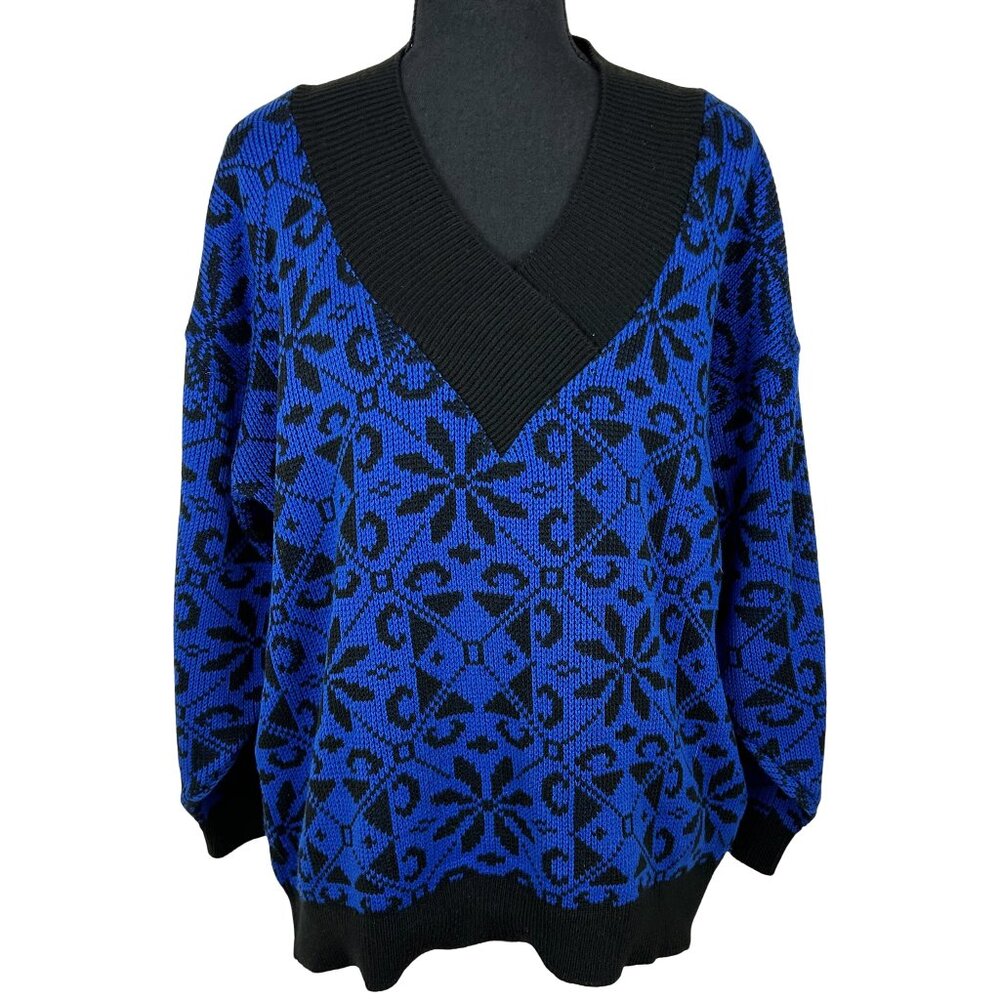 Vintage 80s V-neck Pullover Sweater